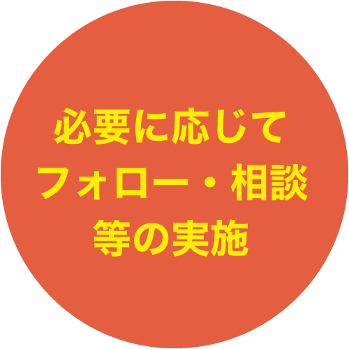必要に応じてフォロー・相談等の実施